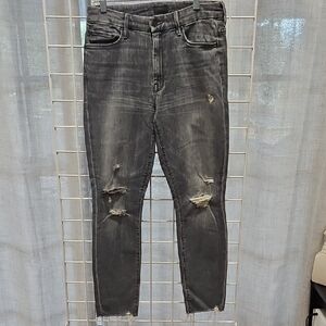 MOTHER Distressed Blue-Gray Jeans
